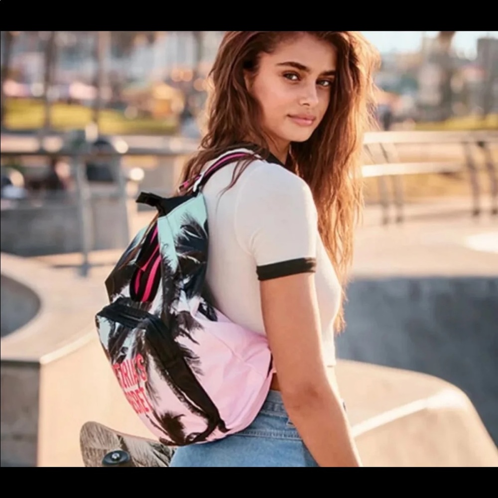 Pink VS packable backpack